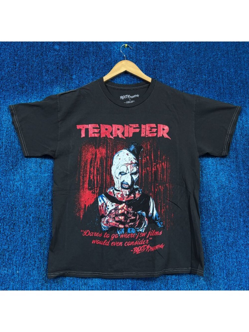 Bloody Disgusting x Terrifier Art the Clown Laughing Tee M